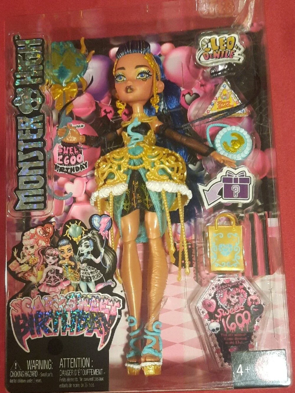 Monster High Cleo DeNile Scary Sweet Birthday Doll And Accessories